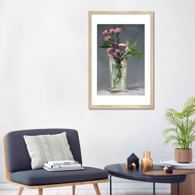 iCanvas "Pinks and Clematis in a Crystal Vase, c.1882 " by Edouard